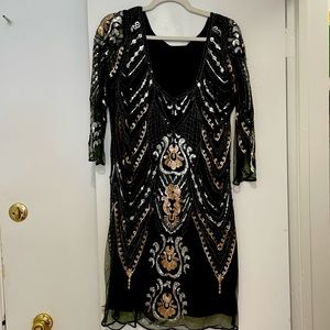Formal Shift Dress with Beautiful Beading Design